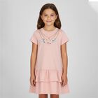 Girls Pink Logo Dress, 2, hi-res