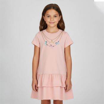 Girls Pink Logo Dress