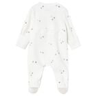 White Velour Babygrow, 1, hi-res
