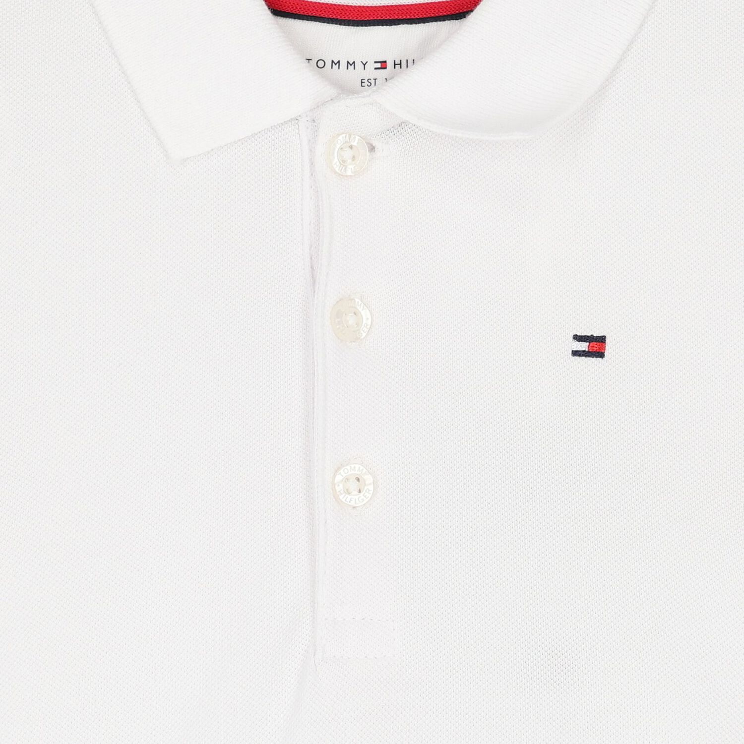 Younger Girls White Flag Embroidered Polo Dress, 2, hi-res