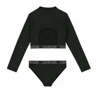 Girls Black Long Sleeves Bikini Set, 1, hi-res