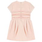 Girls Pink Bow Dress, 1, hi-res