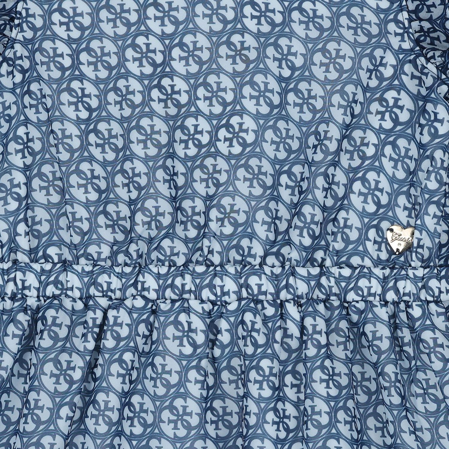 Girls Blue Logo Chiffon Dress, 2, hi-res