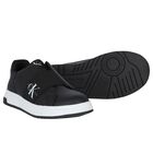 Black Logo Trainers, 2, hi-res