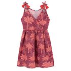 Girls Orange & Pink Palm Tree Dress, 1, hi-res