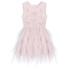 Baby Girls Pink Ruffled Tulle Dress Set, 1, hi-res