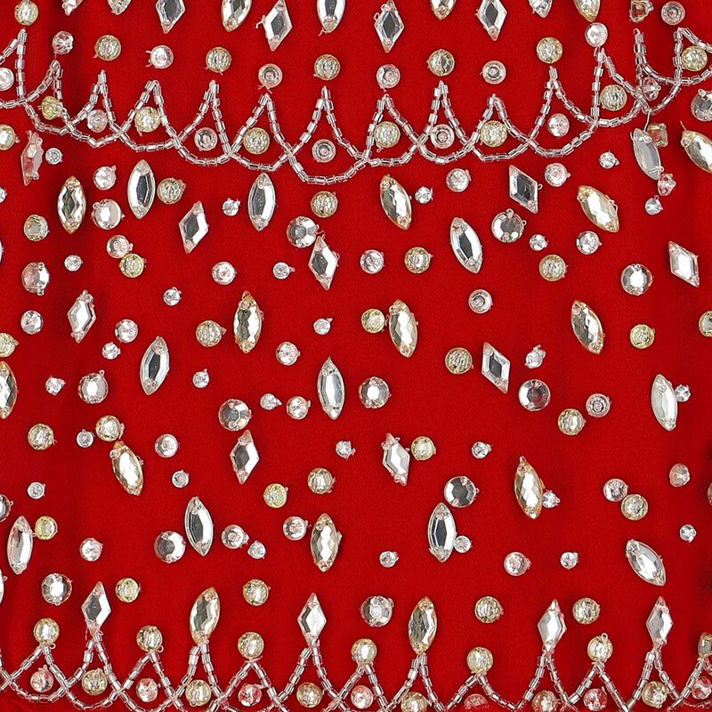 Girls Red Embellished Tulle Dress, 1, hi-res image number null