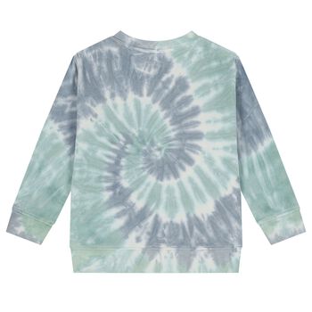 Boys Blue & Green Tie-Dye Sweatshirt