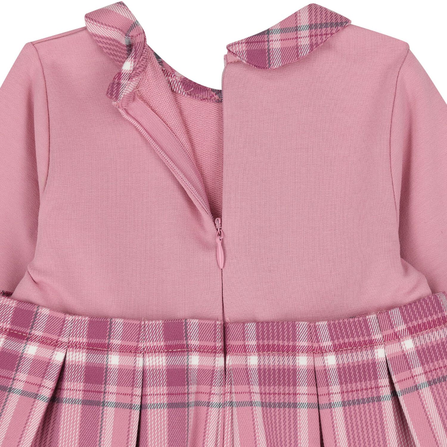 Baby Girls Pink Tartan Dress, 1, hi-res