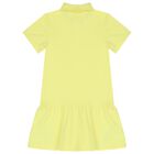Girls Yellow Logo Polo Dress, 5, hi-res