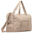 Beige Logo Quilted Baby Changing Bag, 1, hi-res
