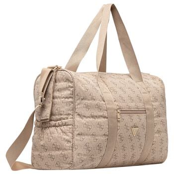 Beige Logo Quilted Baby Changing Bag