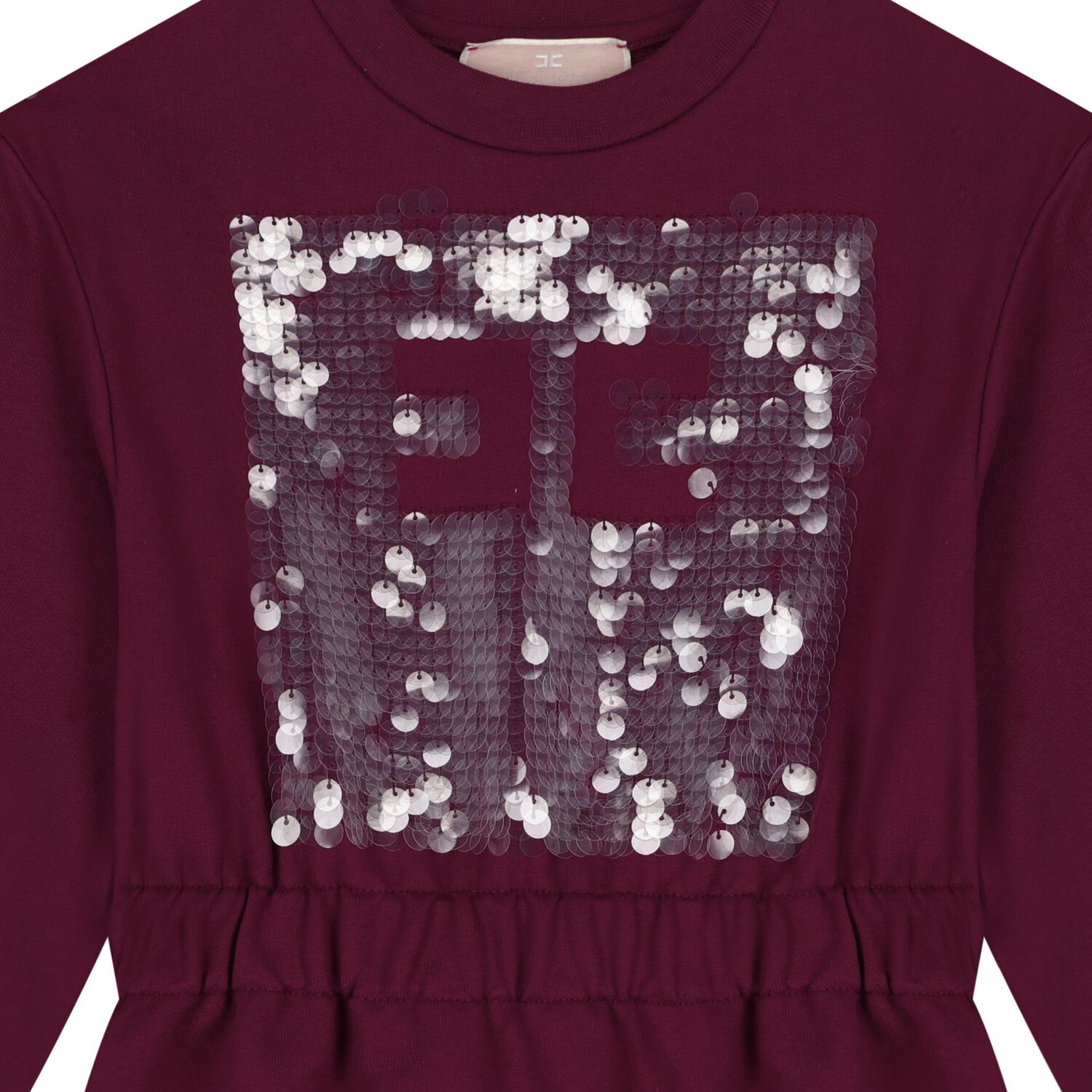 Girls Burgundy Embellished Logo Dress, 3, hi-res