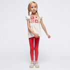 Girls Ivory & Red Leggings Set, 1, hi-res