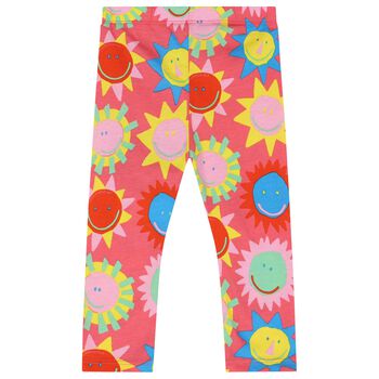 Younger Girls Pink Sun Leggings