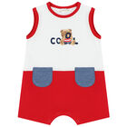 Baby Boys White & Red Rompers (2 Pack), 1, hi-res