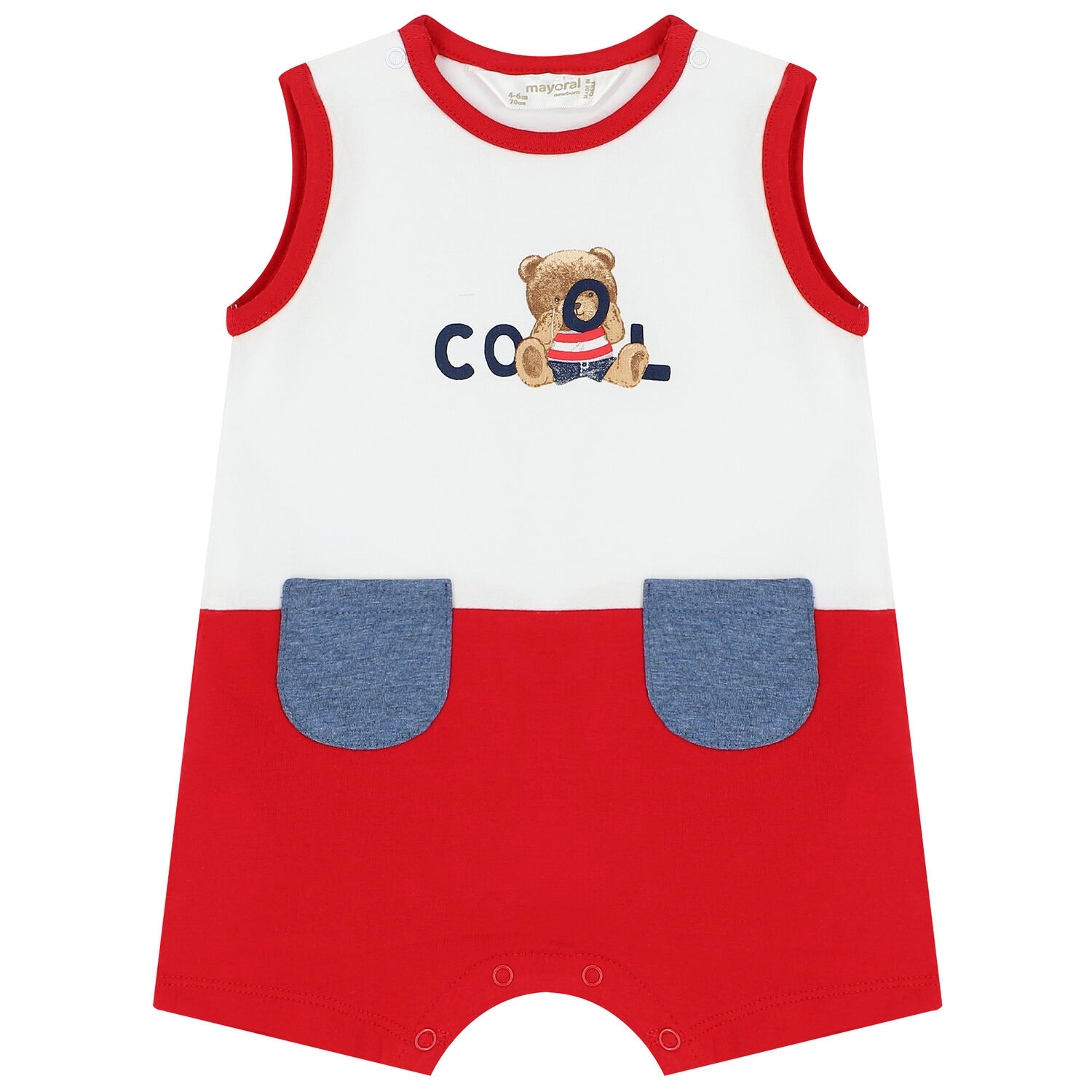 Baby Boys White & Red Rompers (2 Pack), 1, hi-res image number null