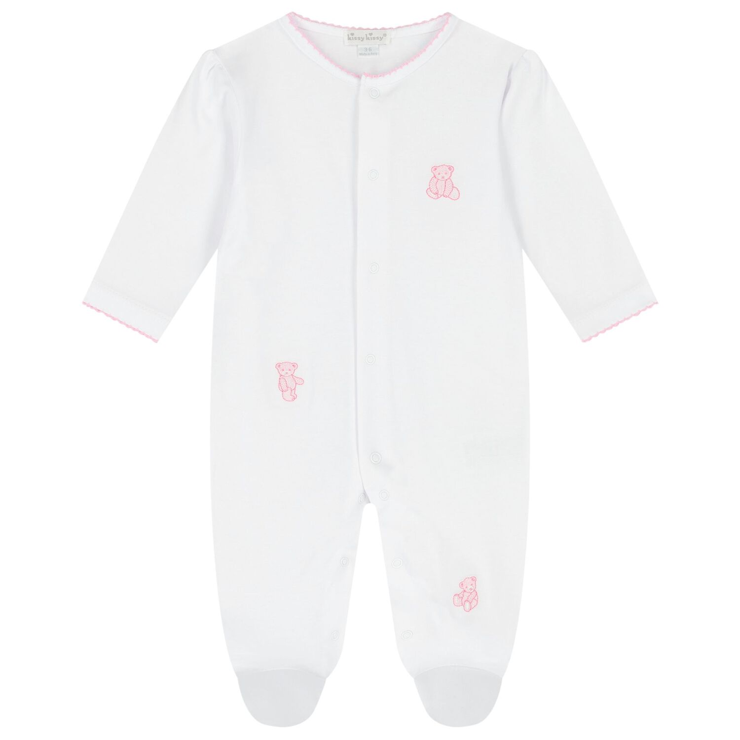 Baby Girls White & Pink Teddy Bear Babygrow Gift Set, 1, hi-res