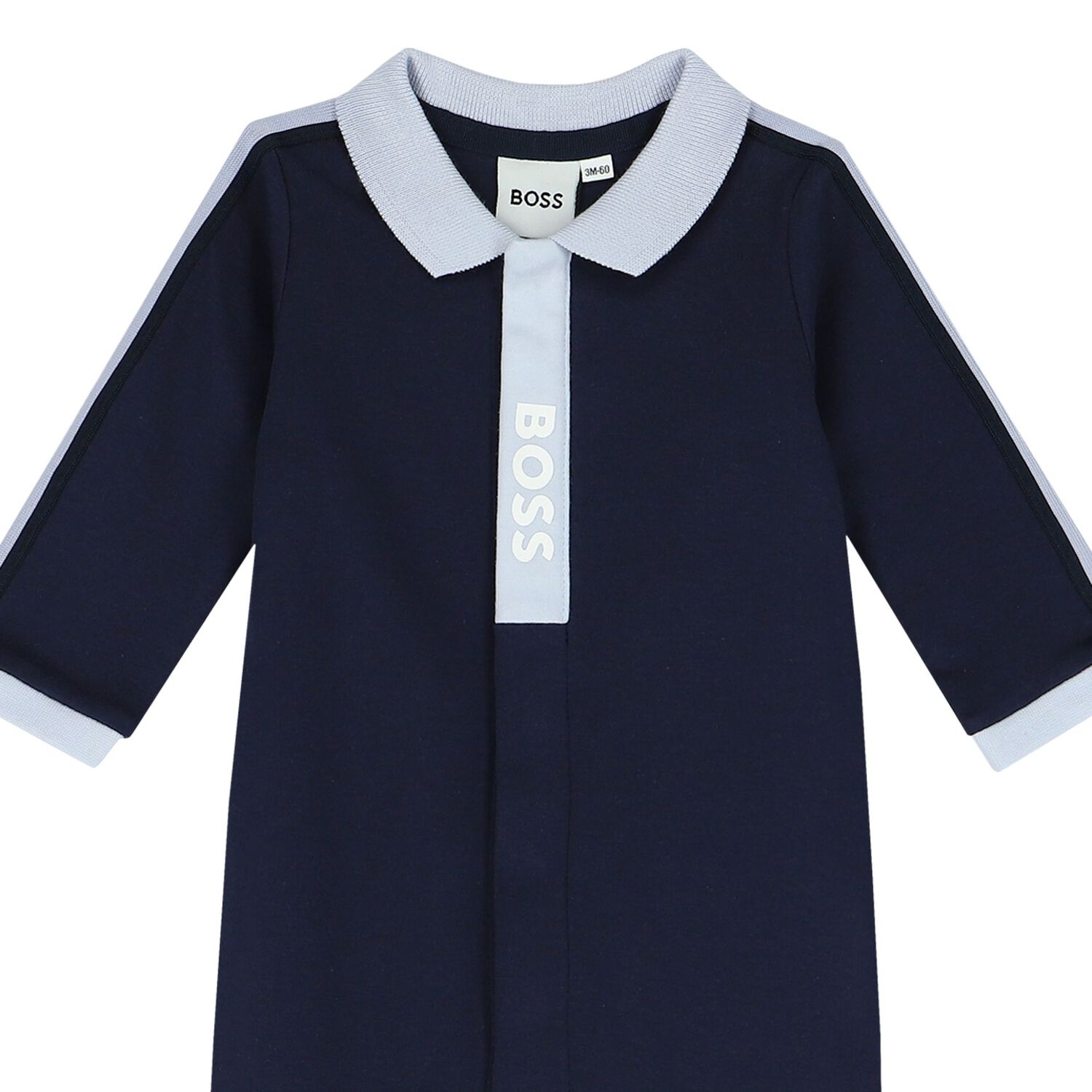 Baby Boys Navy Blue Logo Babygrow, 2, hi-res