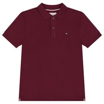 Boys Burgundy Logo Polo Shirt