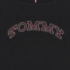 Girls Black Embellished Logo T-Shirt, 1, hi-res