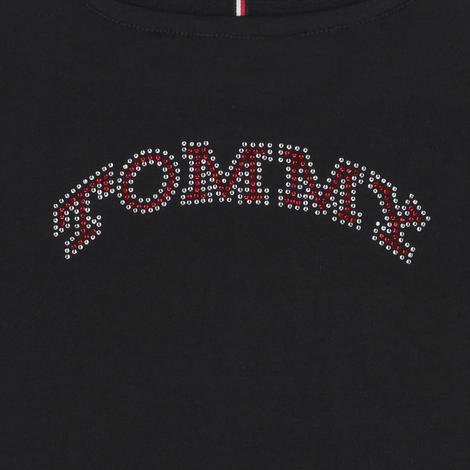 Girls Black Embellished Logo T-Shirt, 1, hi-res