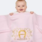 Baby Girls Pink & Gold Logo Blanket, 2, hi-res