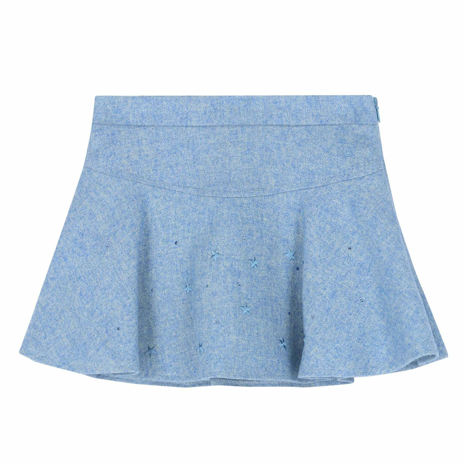 Girls Blue Embroidered Skirt, 1, hi-res image number null