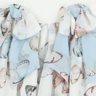 Girls White Butterfly Chiffon Dress, 1, hi-res