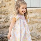 Younger Girls Blue, Yellow & Pink Liberty Dress, 2, hi-res