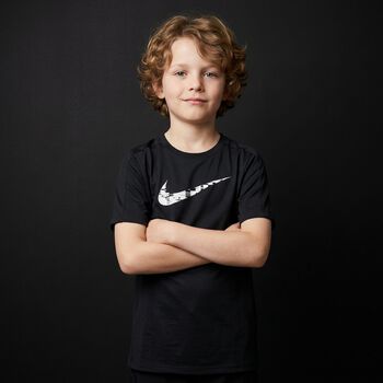 Boys Black Logo Dri-Fit T-Shirt