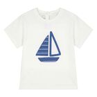 Younger Boys White & Blue Shorts Set, 1, hi-res
