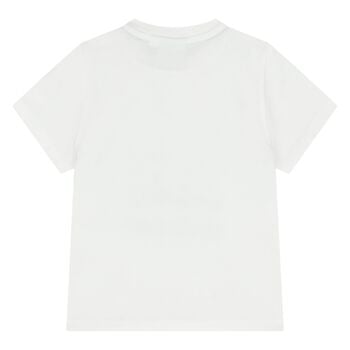 Younger Boys White Logo T-Shirt