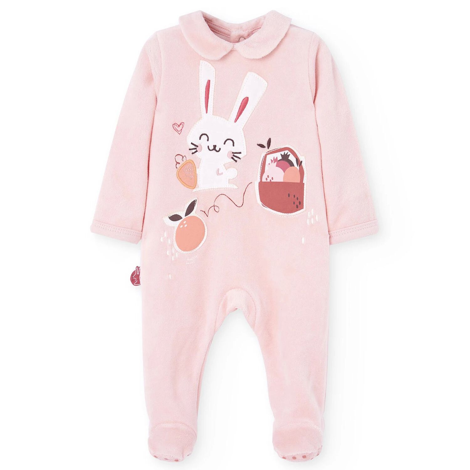 Baby Girls Pink Bunny Babygrow, 1, hi-res
