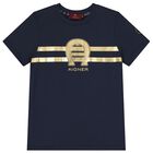 Boys Navy Blue Logo T-Shirt, 2, hi-res