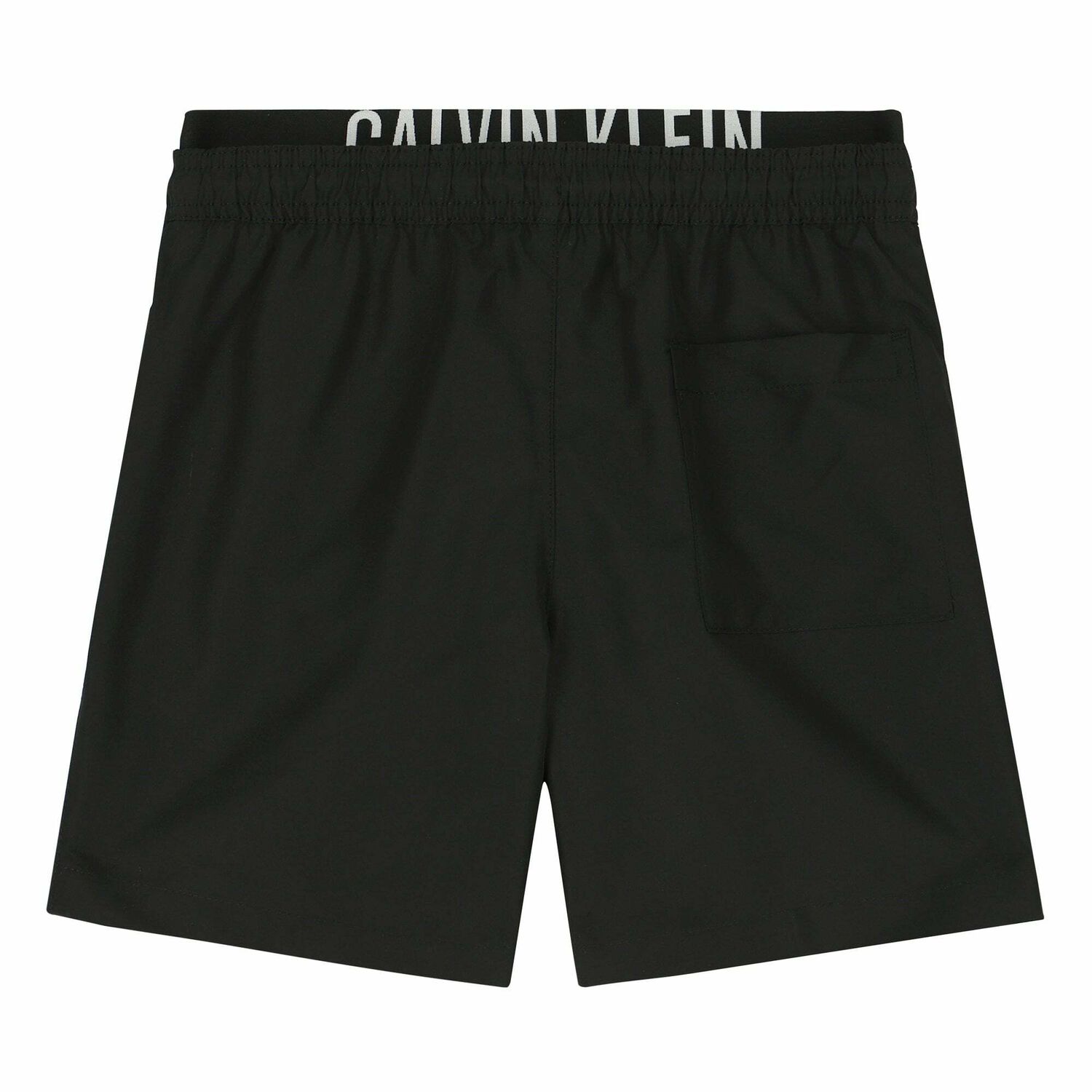 Boys Black Logo Swim Shorts, 1, hi-res