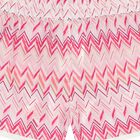 Girls Pink & White Logo Zig Zag Shorts, 1, hi-res