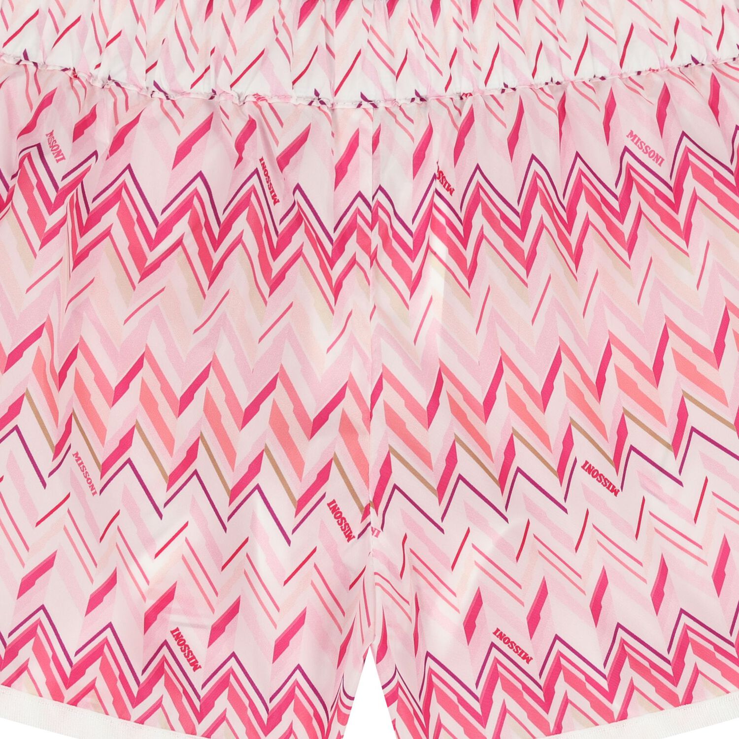 Girls Pink & White Logo Zig Zag Shorts, 1, hi-res