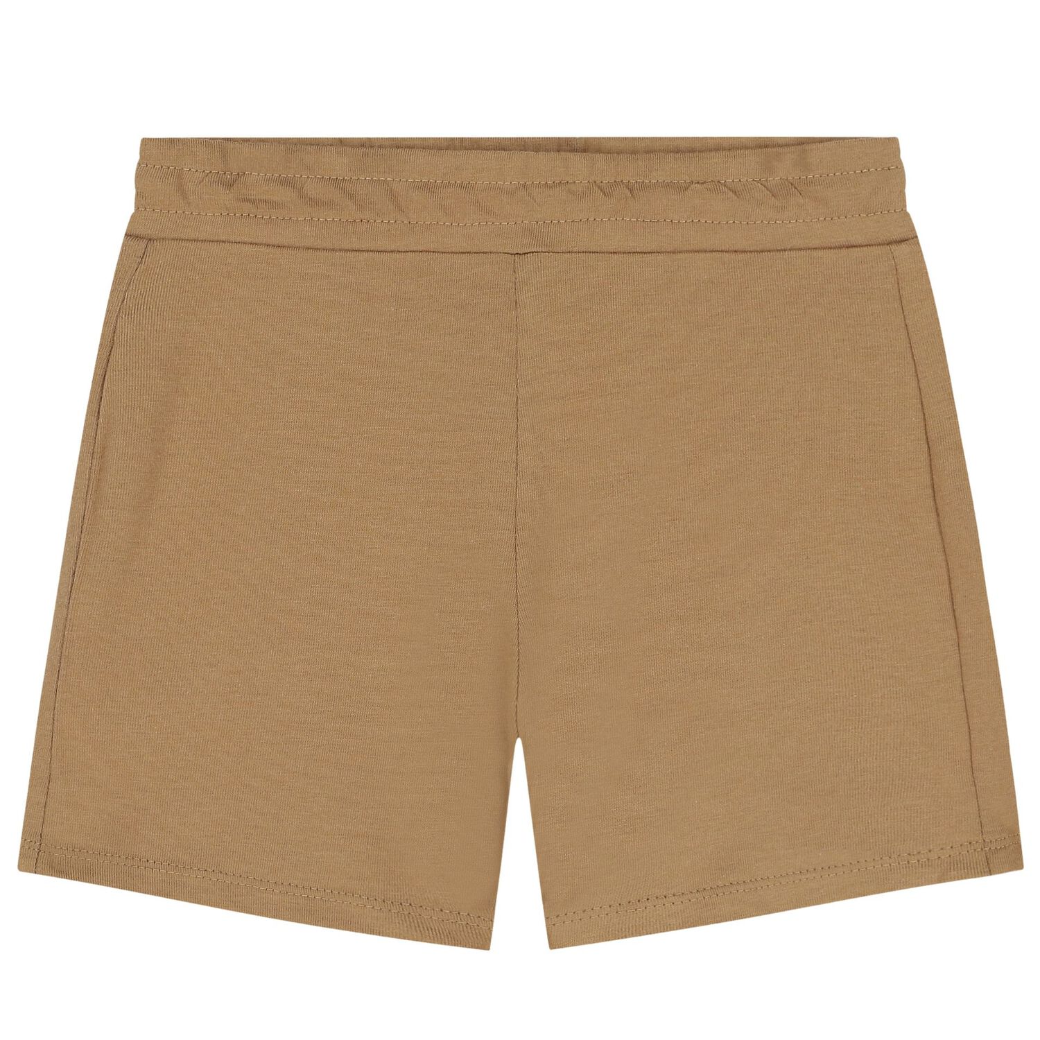 Younger Boys White & Beige Logo Shorts Set, 1, hi-res