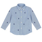 Baby Boys Blue Logo Shirt, 1, hi-res