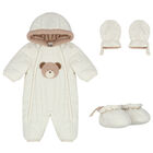 Ivory Baby Snowsuit, 2, hi-res
