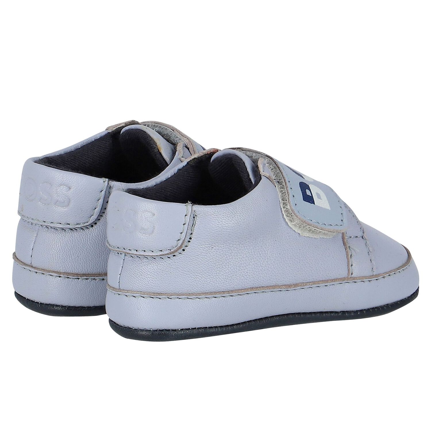 Baby Boys Blue Logo Pre Walker Shoes, 1, hi-res