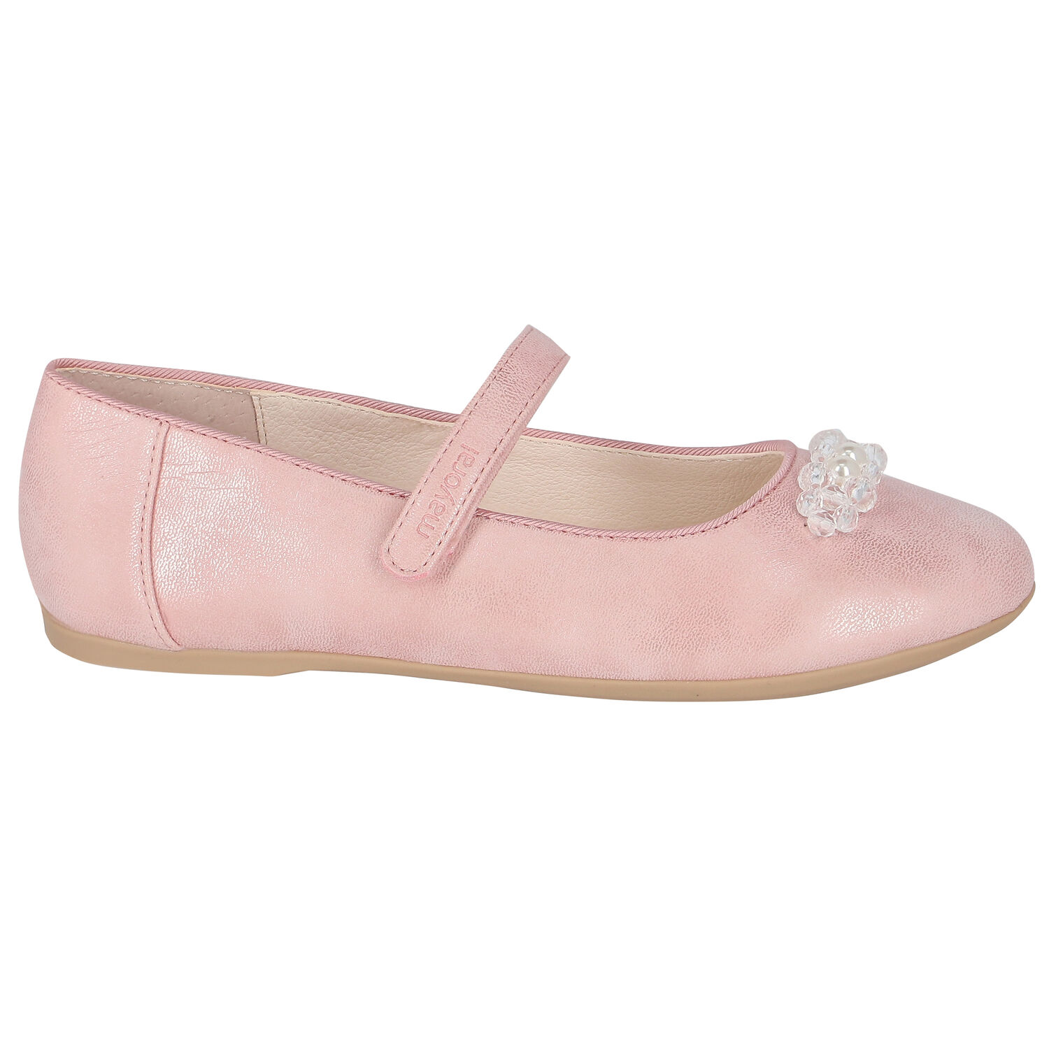 Girls Pink Pearl & Crystal Ballerina Shoes, 3, hi-res image number null