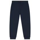 Boys Navy Blue Joggers, 1, hi-res