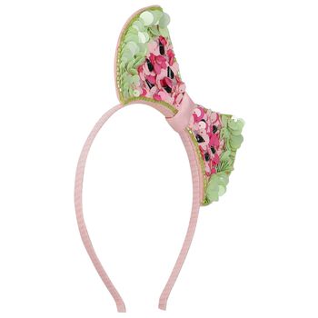 Girls Pink Embellished Sequin Headband