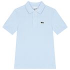 Boys Blue Logo Polo Shirt, 6, hi-res