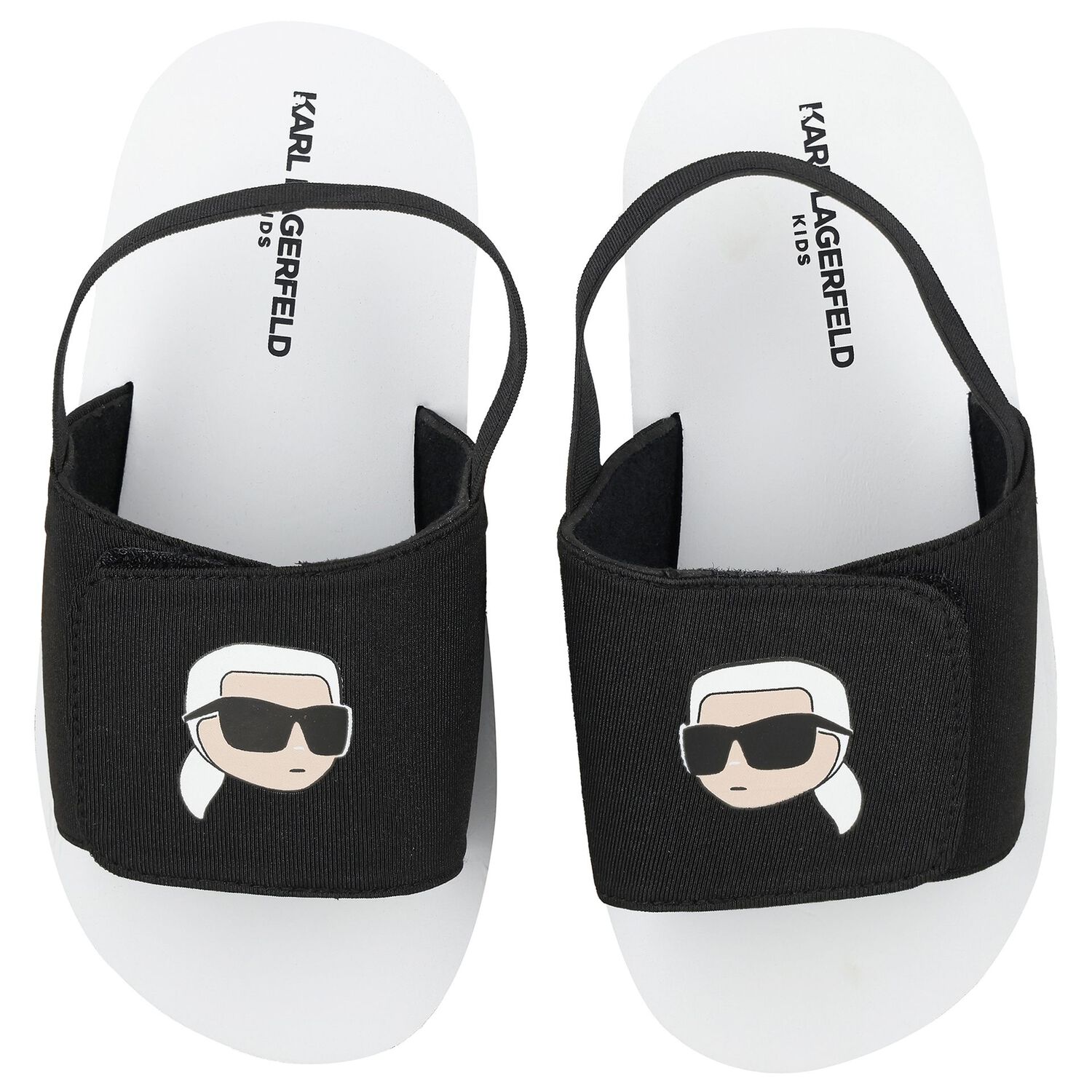 Boys Black & White Logo Ikonik Sandals, 1, hi-res image number null