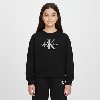 Girls Black Logo Sweatshirt, 1 Girls Black Logo Sweatshirt