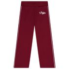 Girls Burgundy Logo Joggers, 1, hi-res