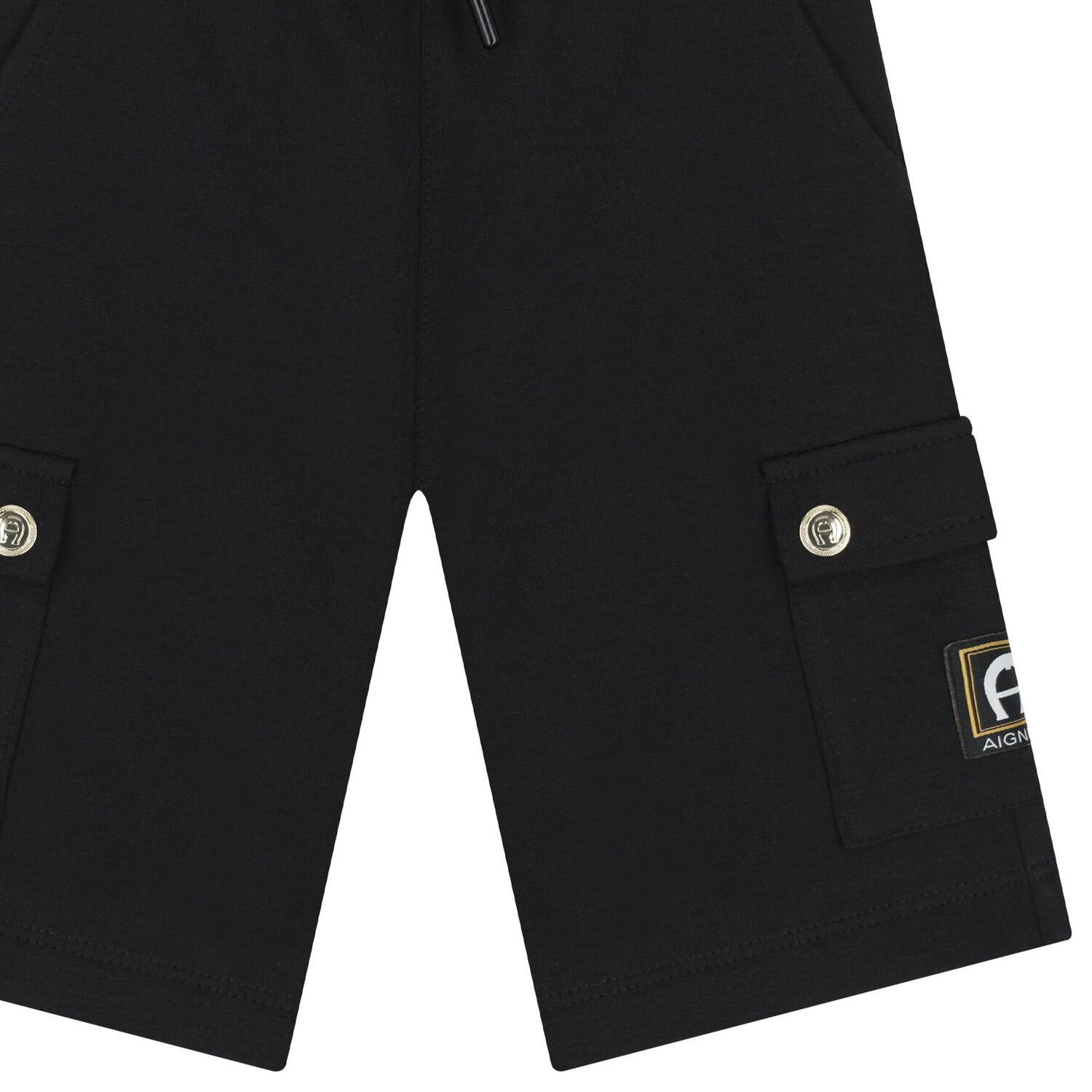 Younger Boys Black Logo Shorts, 1, hi-res